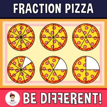 Preview of Fraction Pizza Clipart Math Food Basic Operations