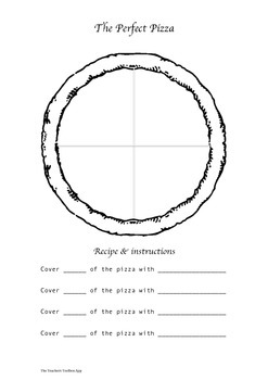 Preview of Fraction Pizza Lesson Template & Plan