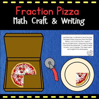 Preview of Fraction Pizza Math Craft & Writing