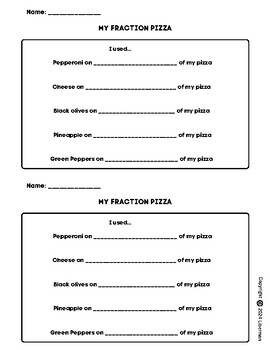 Preview of Fraction Pizza Template