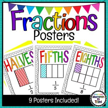 Preview of Fraction Posters - Fraction Activities - Fraction Bulletin Board