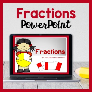 Preview of Fractions PowerPoint Halves Thirds Quarters - What Is A Fraction?