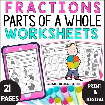 Preview of Fractions as Part of a Whole Worksheets