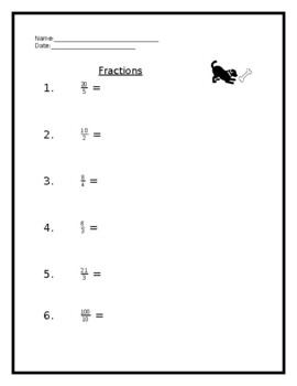 Preview of Fraction Practice Worksheet