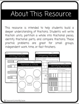 Preview of Fraction Practice Worksheets