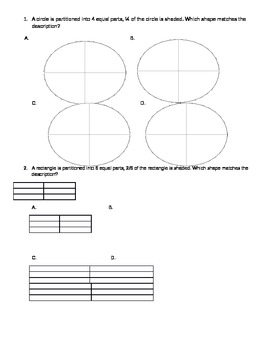 Preview of Fraction Practice and Test Pages with Answer Keys