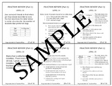 Fraction Problem Solving Review Task Cards: Levels 1 - 18 