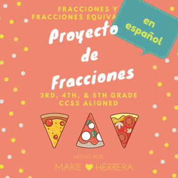 Preview of Pizza Fraction Project in Spanish