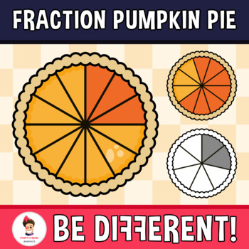 Preview of Fraction Pumpkin Pie Clipart