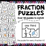 Fraction Puzzles - 3 puzzle pieces for matching