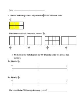 Preview of Equivalent Fraction Quiz