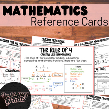 Preview of Fraction Reference Cards | Flash Cards | Mathematics 