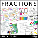 Fractions BUNDLE | Math Posters Anchor Charts Games Word W
