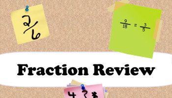 Preview of Fraction Review Assessment - Distance Learning