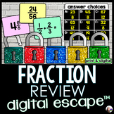 Fraction Review Digital Math Escape Room Activity