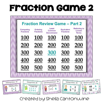 Preview of Fraction Game 2 with Equivalent Fractions, Simplifying Fractions and More