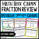 Fraction Review Task Cards | Reviews 3rd and 4th Grade Skills