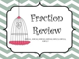 Fraction Review Task Cards and Printables with QR codes