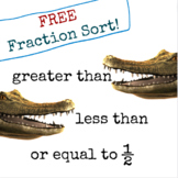 Fraction Sort: less than, greater than, equal to ONE HALF