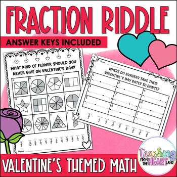 Preview of Fraction Riddle Valentine Math