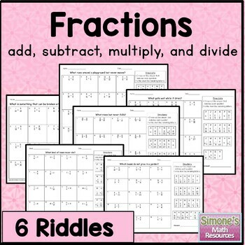 Preview of Fraction Riddles: Add, Subtract, Multiply, and Divide