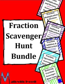 Preview of Fraction Scavenger Hunt Bundle