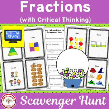 Preview of Fractions Scavenger Hunt (with Critical Thinking)
