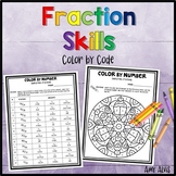 Fraction Skills Color by Code Valentine