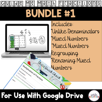 Preview of Fraction Skills Video Lessons Grade 5 Bundle 1