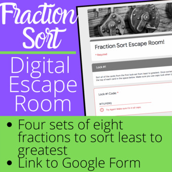 Preview of Fraction Sort Digital Escape Room