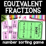 Fraction Sorting Game: Equivalent Fractions Game (Math Center, Montessori Game)