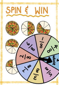 Preview of Fraction Spin and Win (Fractions game for kindergarteners)