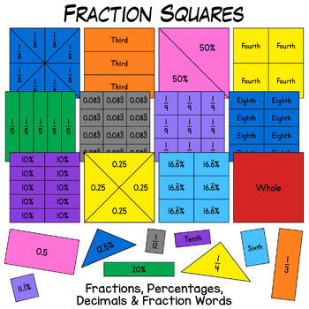 Preview of Fraction Squares Clip Art