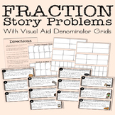 Fraction Story Problems: Adding Fractions With Visual Aid Grids