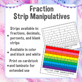 Fraction Strip Printable Manipulatives | Fractions, Decima