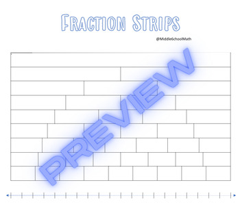Preview of Fraction Strips & Aligned Number Line (up to 10)