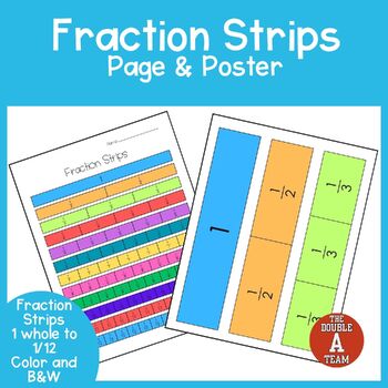 Preview of Fraction Strips-Page and Poster