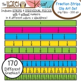 Fraction Strips & Pieces Set: Clip Art Graphics for Teachers