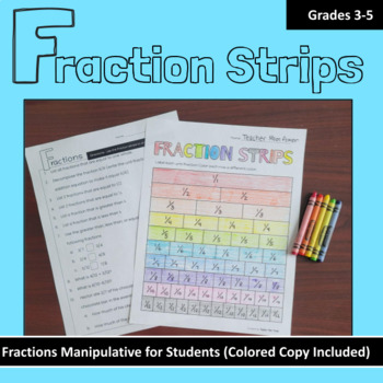 Preview of Fraction Strips & Worksheet: Introduction to Fractions Manipulative