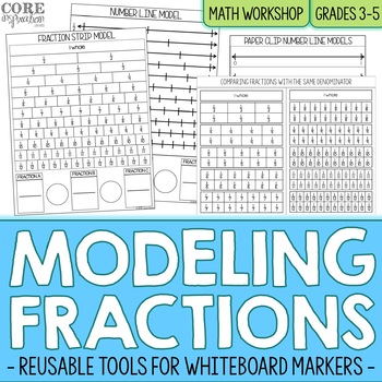 Preview of Fraction Strips and Number Line Models Reusable Math Modeling Tools
