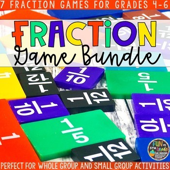 Preview of Fractions Game Math Bundle