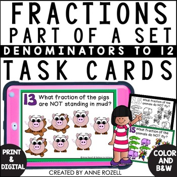 Preview of Fractions as Part of a Set Task Cards