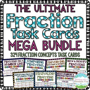 Preview of Fraction Task Cards Bundle