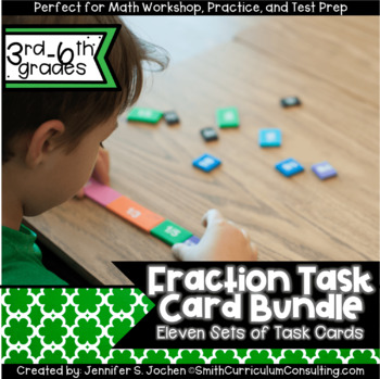 Preview of Fraction Task Cards Bundle | Math Workshop | Intervention | Test Prep