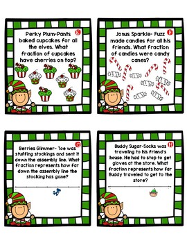 Holiday Fraction Task Cards by Generating Geniuses | TpT