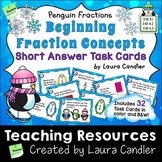 Fraction Task Cards - Short Answer (Basic Penguin Fractions)