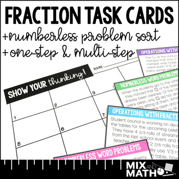 Preview of 5th Grade Fractions Task Cards