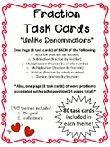 Fraction Task Cards (unlike denominators/all four operations)