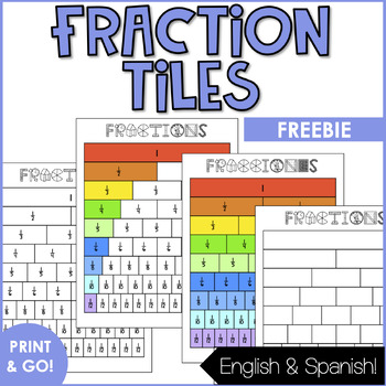 Preview of Fraction Tiles | English & Spanish | Freebie