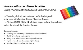 Preview of Fraction Tower - Using Manipulatives to Build Understanding